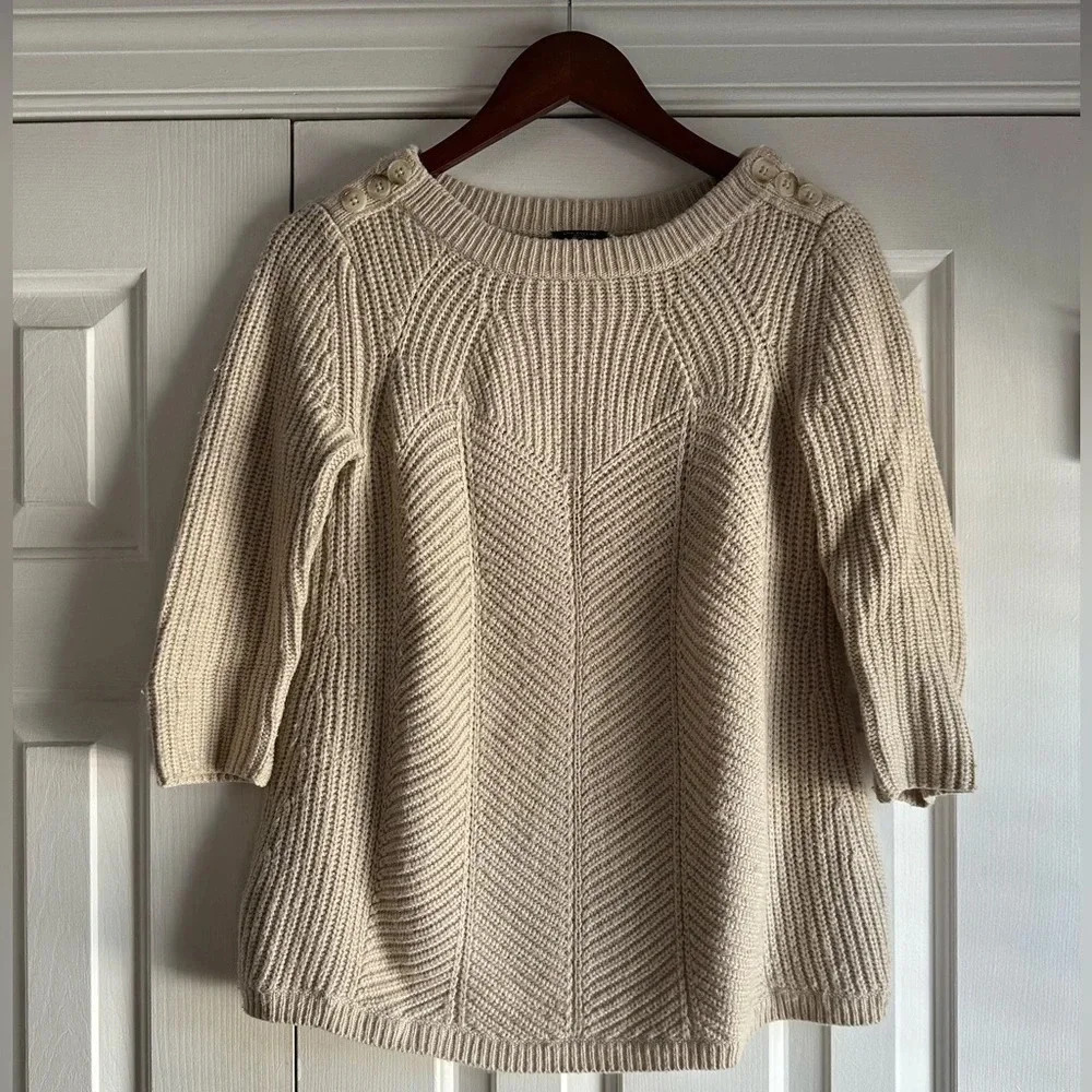 Ann Taylor sweater camel/neutral color 3/4 sleeve